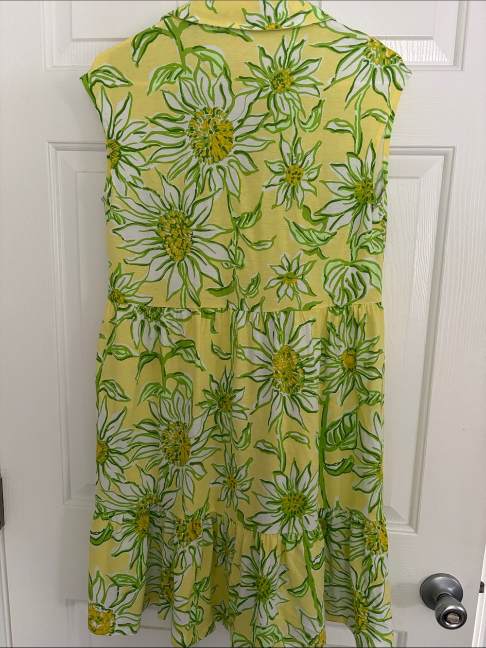 Lilly Pulitzer Yellow Floral Sleeveless Mini Dress with Green Accents - Picture 5 of 5